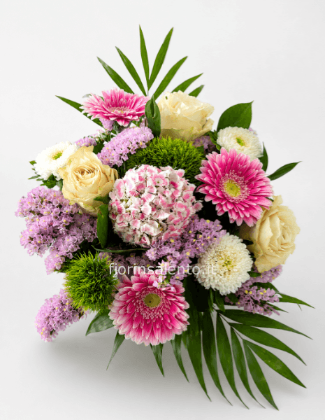 Bouquet delicato rosa e crema